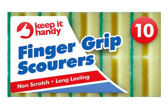Product image of Finger Grip Sponge Scourer with Green Abrasive Side by Keep it Handy