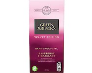 Product image of Green & Black velvet Raspberry & hazelnut dark chocolate bar by Green and Black
