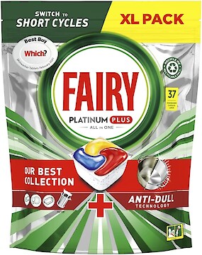 Product image of Fairy Platinum Plus All In One Dishwasher Tablets Lemon 37 Tablets by P&G